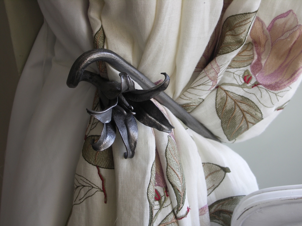 Curtain Pole and Tie Backs Michael Hart Blacksmith