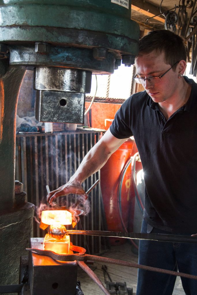 Michael Hart working in Horsmonden Forge