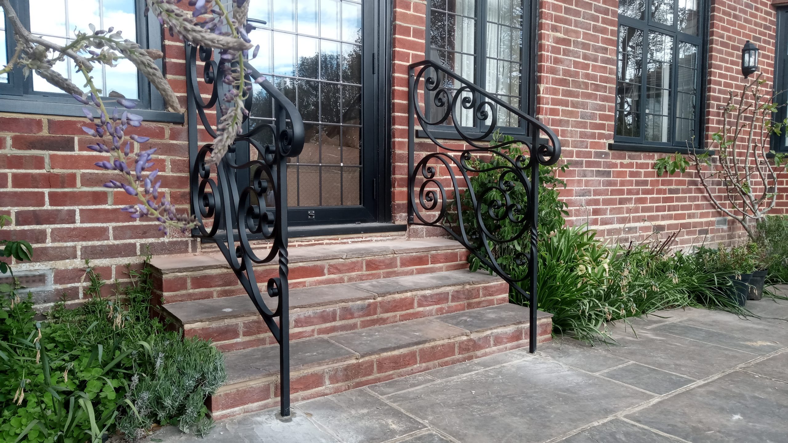 exterior forged handrail railing
